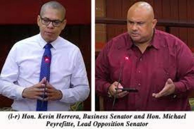 Opposition Senators Herrera and Peyrefitte 