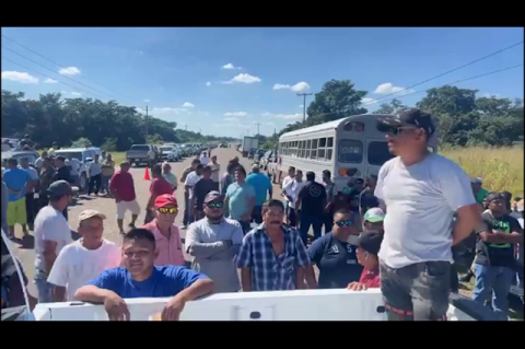 Belize Cane Farmers Block Highway