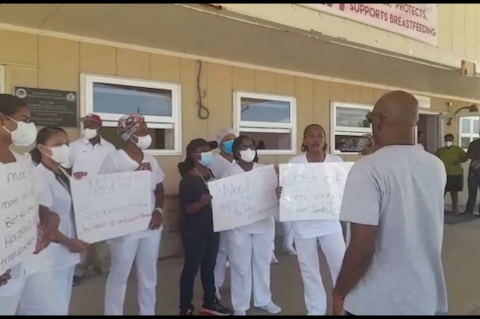 Nurses in Dangriga Protest