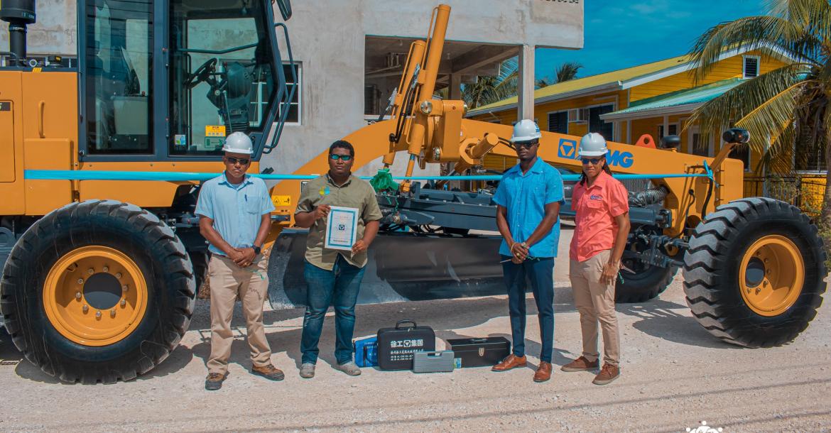  A new GR165 Motor Grader and Deputy Mayor Allan Pollard