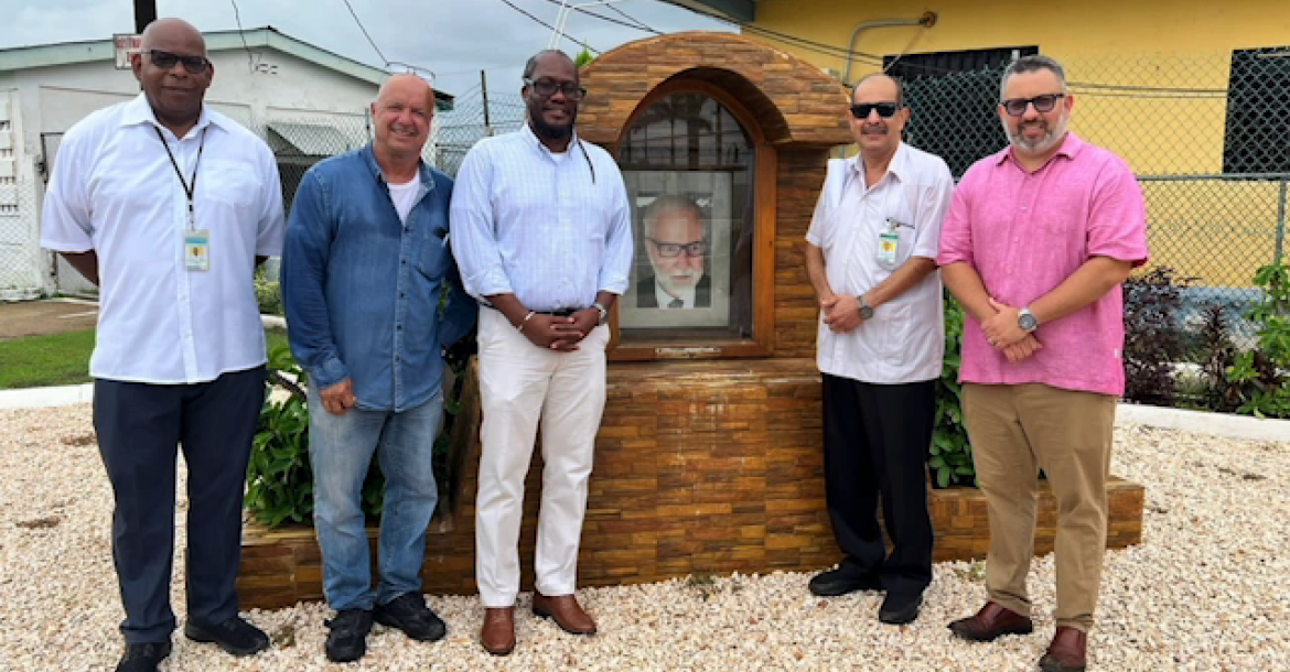 Attorney General, Hon. Anthony Sylvestre, seen 3rd from left. Minister of Home Affairs, Hon. Karim Musa, 1st. Right   