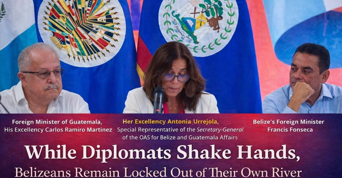 While Diplomats Shake Hands, Headline Image