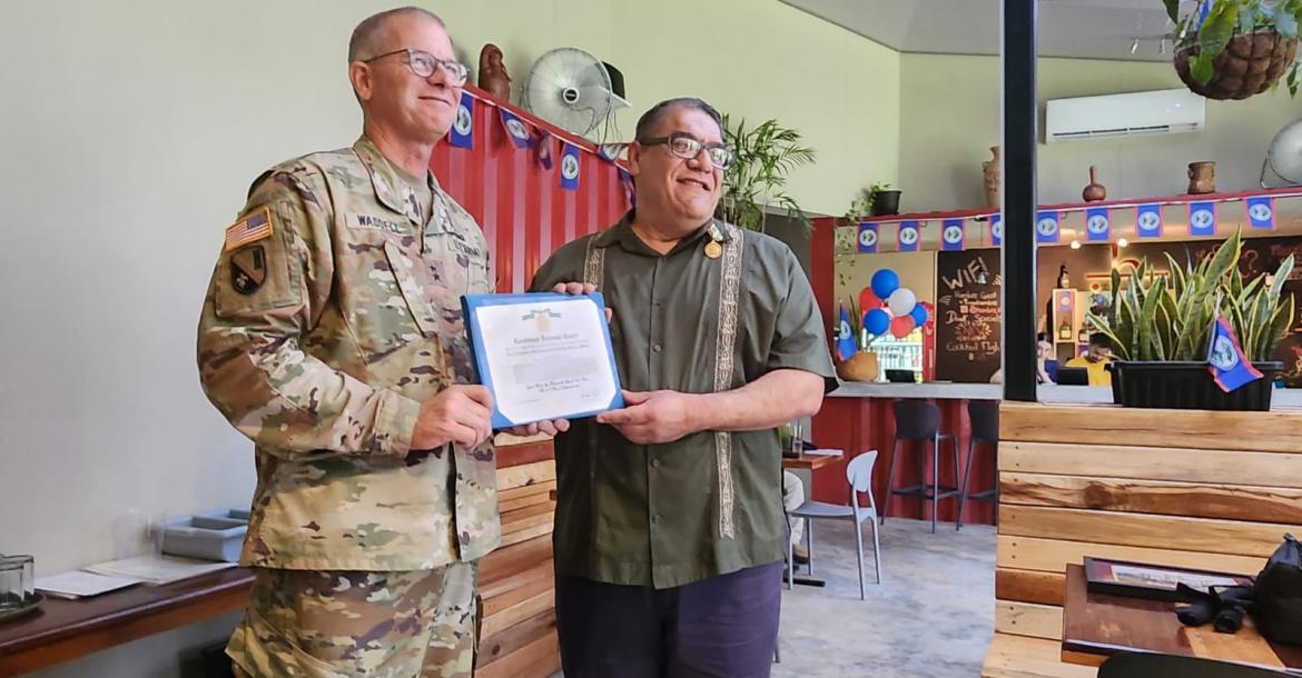 Seen in Photo: Major General Keith Waddell and Minister of Defence, Hon Florencio Marin Jr